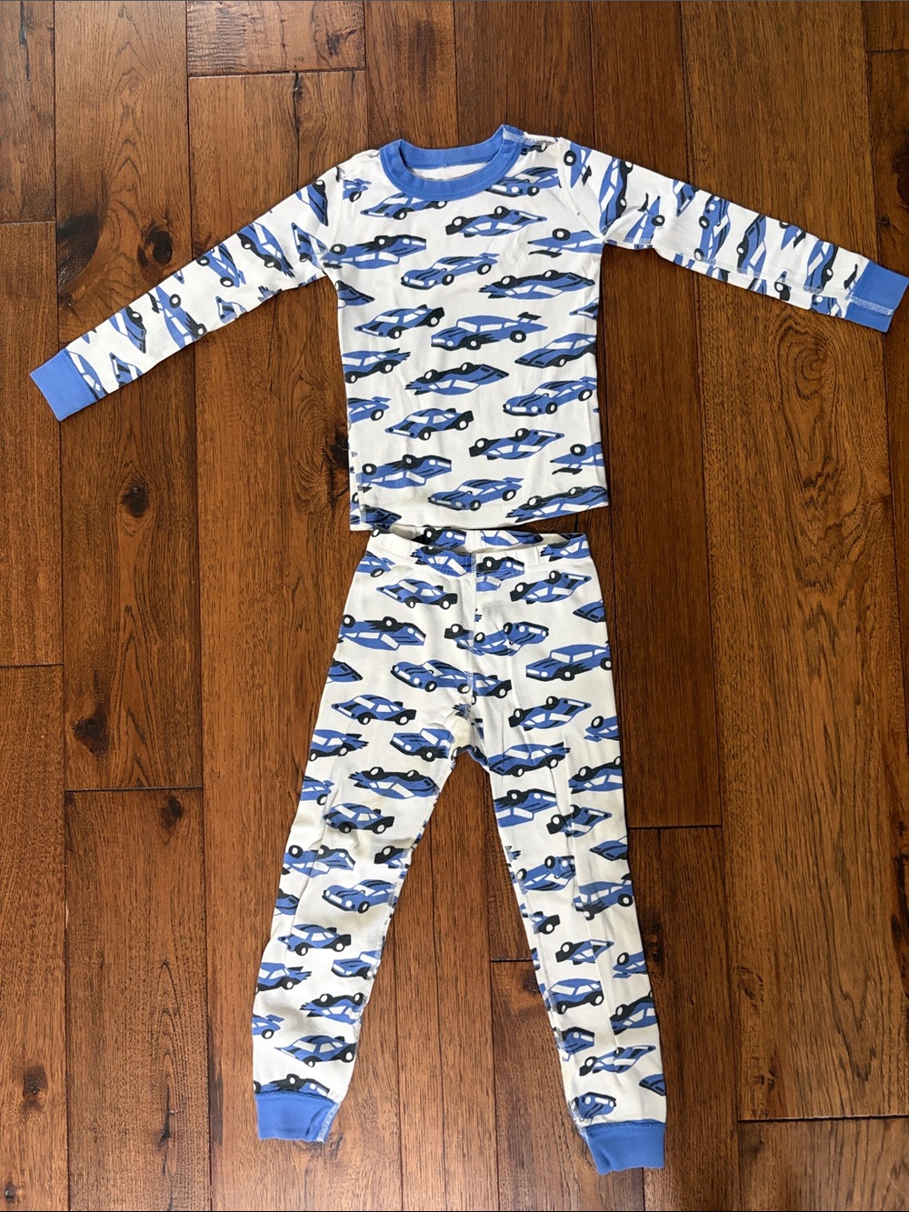Hanna Andersson Blue Car Print Kids Pajama Set